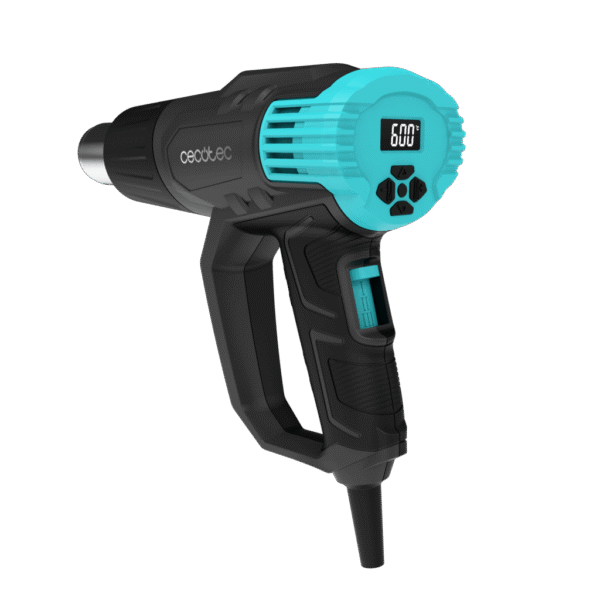 Imagen 3 Pistola de calor Cecotec de 2000W con control digital, rango de 50ºC a 600ºC, calentamiento rápido, 4 boquillas y maletín. Herramienta de alta precisión.