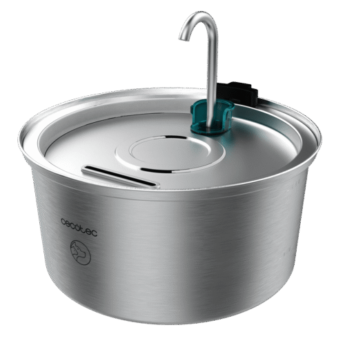 Imagen 2 Fuente automática para mascotas Pumba 3200 Refresh Inox de Cecotec. Capacidad de 3,2 litros, acero inoxidable y diseño de cascada para agua siempre fresca.