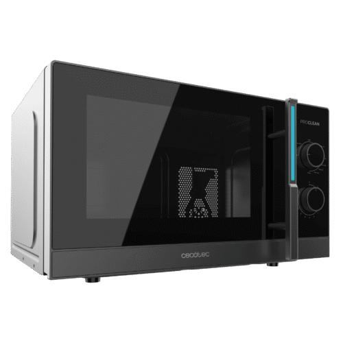 Imagen 2 Microondas mecánico Cecotec ProClean 4120 de 23 litros. Cuenta con 800 W de potencia, grill halógeno de 1000 W y revestimiento interior Ready2Clean.