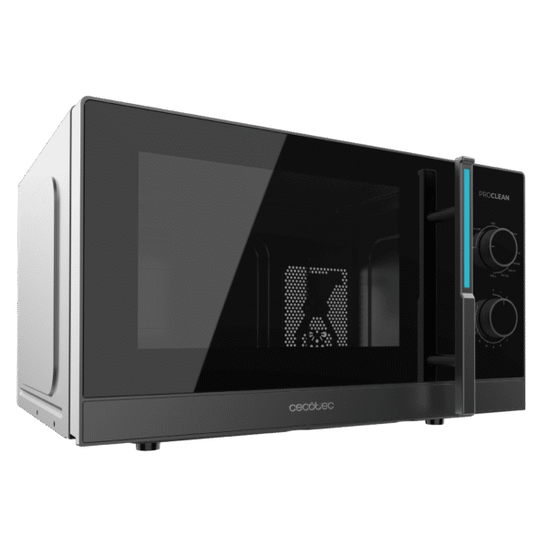 Imagen 2 Microondas mecánico Cecotec ProClean 4120 de 23 litros. Cuenta con 800 W de potencia, grill halógeno de 1000 W y revestimiento interior Ready2Clean.