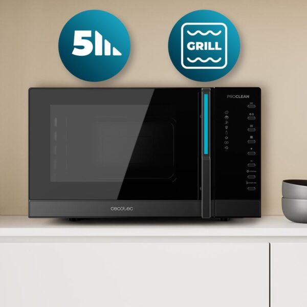 Imagen 7 Microondas táctil y digital CECOTEC ProClean 6120 con capacidad de 23 litros. Potencia de 800W y grill de 1000W para calentar y dorar tus alimentos.