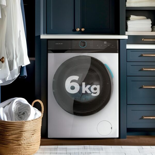 Imagen 5 Lavadora Cecotec Bolero DressCode 6160 Inverter de 6 kg y 1200 rpm. Motor Inverter Plus, clase A, 11 programas, Steam Max y panel LED para un lavado ideal.