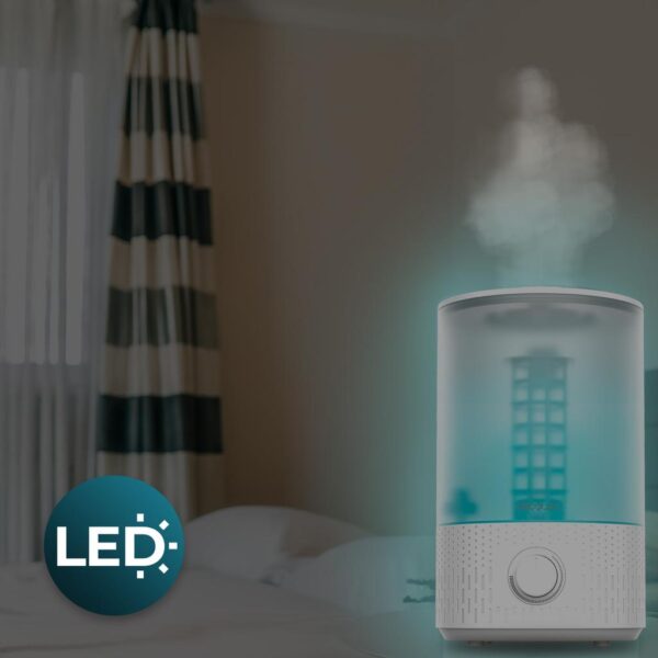 Imagen 7 Humidificador ultrasónico BreezeCare 2500 Light de Cecotec con 2,5 L de capacidad y 250 ml/h de vaporización. Mejora el confort y la humedad en el hogar.