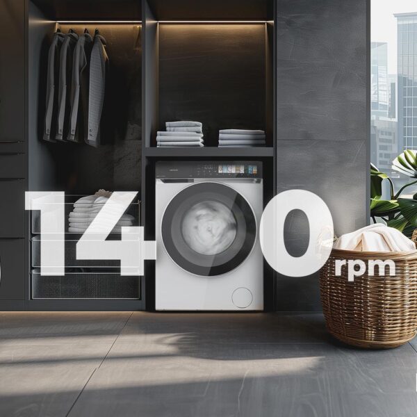 Imagen 8 Lavadora CECOTEC de 9 kg y clase A. Motor Direct Drive de 1400 rpm, pantalla FullColor, puerta XXL y tecnología a vapor SteamMax para prendas impecables.