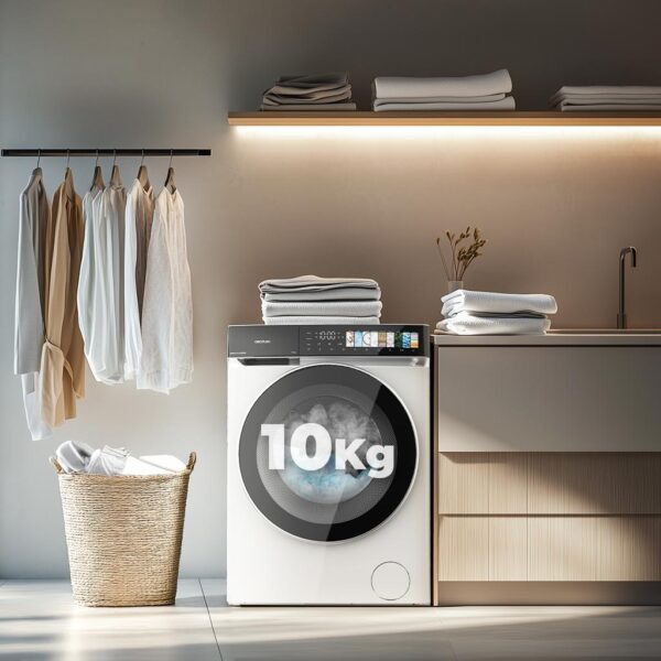 Imagen 5 Lavadora Cecotec Bolero DressCode 10970 Direct Drive de 10 kg, color blanco. Clase A, 1400 rpm, motor Direct Drive, función vapor SteamMax y 11 programas.