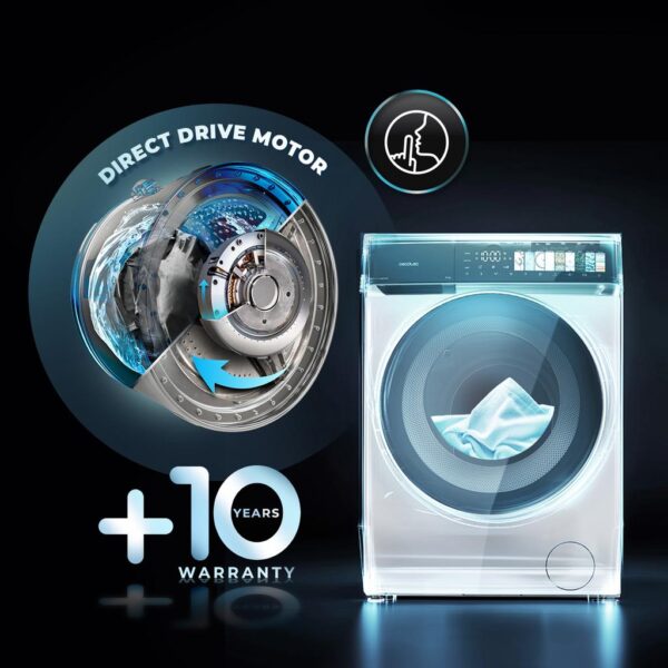 Imagen 7 Lavadora Cecotec Bolero DressCode 10970 Direct Drive de 10 kg, color blanco. Clase A, 1400 rpm, motor Direct Drive, función vapor SteamMax y 11 programas.