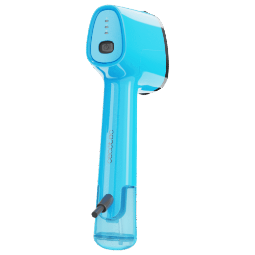 Imagen 2 Plancha vertical IronHero V-1500 Essential Blue de 1500 W con suela cerámica. Lista en 30 segundos, compacta y perfecta para viajes. Incluye cepillo de silicona.