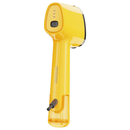 Imagen 2 Plancha vertical IronHero V-1500 Essential Yellow de 1500 W con suela cerámica. Calentamiento en 30 segundos, ligera y compacta, ideal para viajes y retoques.