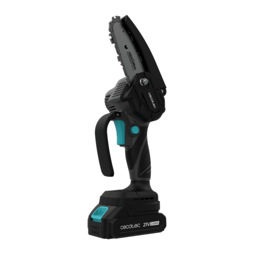 Imagen 2 Sierra de podar a batería Cecotec MontanaForce 4000 Hand de 4 pulgadas y 21V. Equipada con engrasador manual. Incluye maletín, cadena extra y accesorios.