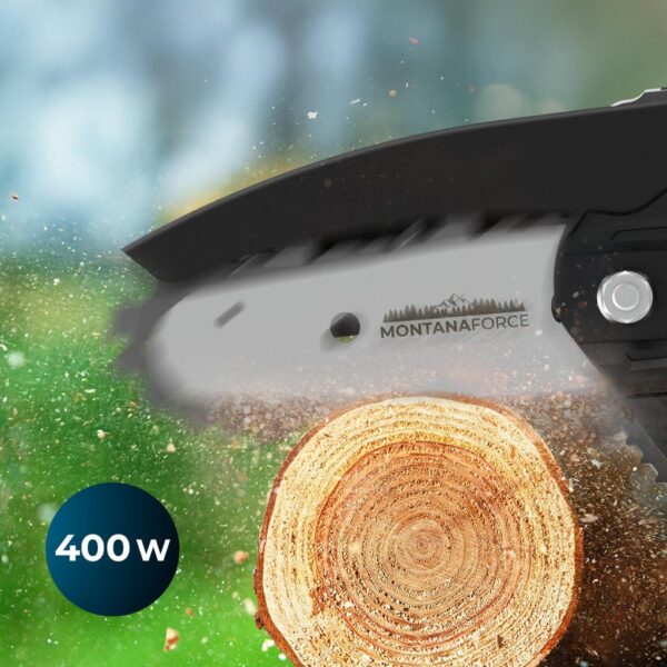 A01_EU01_106754-Imagen-4 Imagen 4 Sierra de podar a batería Cecotec MontanaForce 4000 Hand de 4 pulgadas y 21V. Equipada con engrasador manual. Incluye maletín, cadena extra y accesorios.