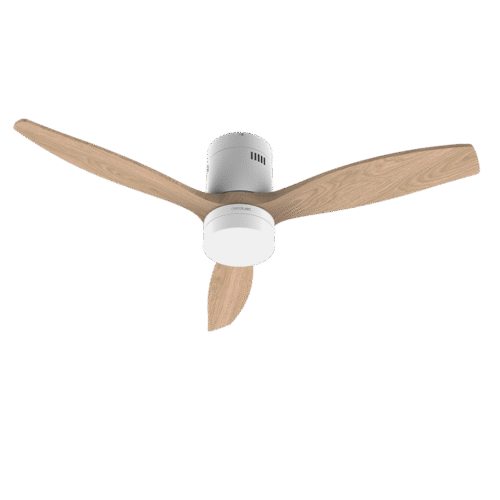 Imagen 2 Ventilador de techo de 52 pulgadas con motor DC de 40 W, 6 velocidades, mando a distancia, temporizador de 8h y función verano-invierno para climatización.