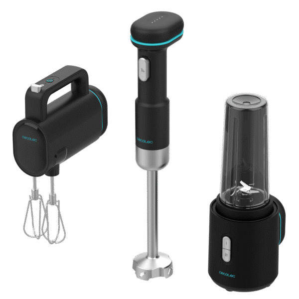 A01_EU01_107590-Imagen-2 Imagen 2 Pack 3 en 1 BlendGo de Cecotec con batería. Incluye batidora de mano, vaso individual y varillas. Cocina con libertad sin cables y máxima versatilidad.