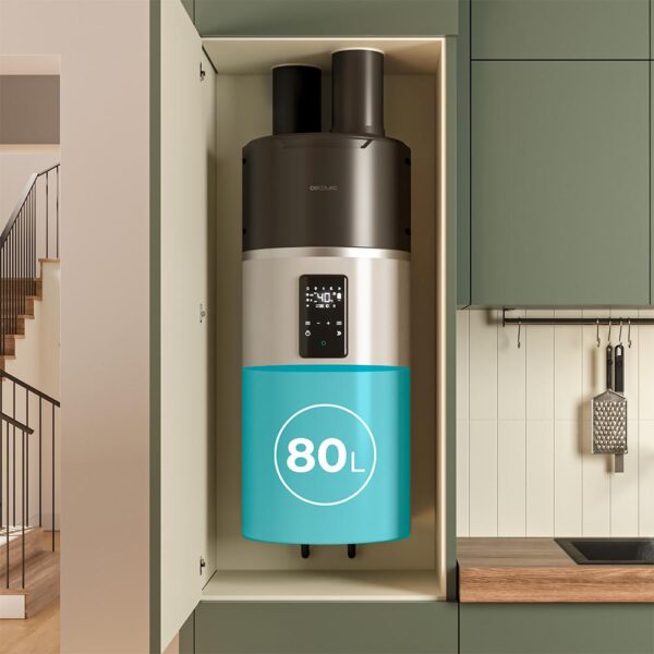 Imagen 5 Termo con aerotermia AeroThermal 80 Water Connected de 80L. Eficiencia energética A+, control por App y pantalla táctil para un ahorro máximo en agua caliente.