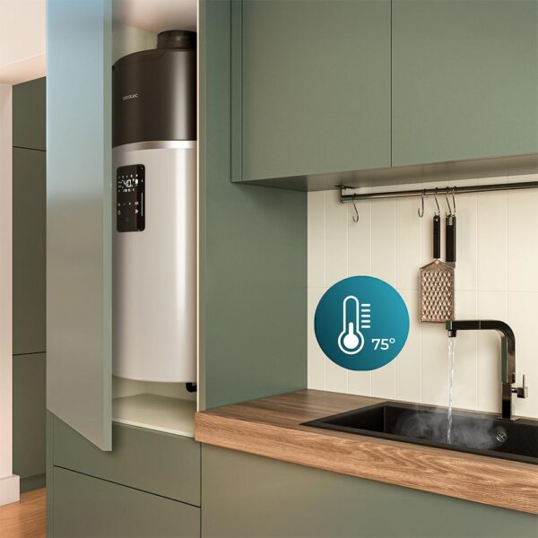 Imagen 6 Termo con aerotermia AeroThermal 80 Water Connected de 80L. Eficiencia energética A+, control por App y pantalla táctil para un ahorro máximo en agua caliente.