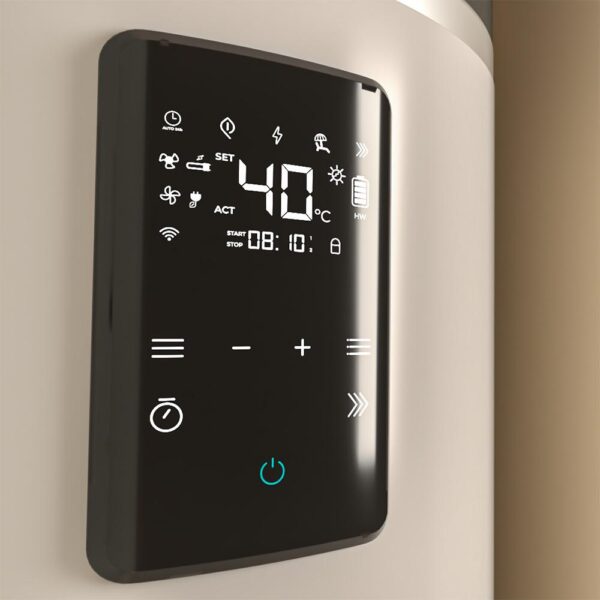 Imagen 7 Termo con aerotermia AeroThermal 80 Water Connected de 80L. Eficiencia energética A+, control por App y pantalla táctil para un ahorro máximo en agua caliente.