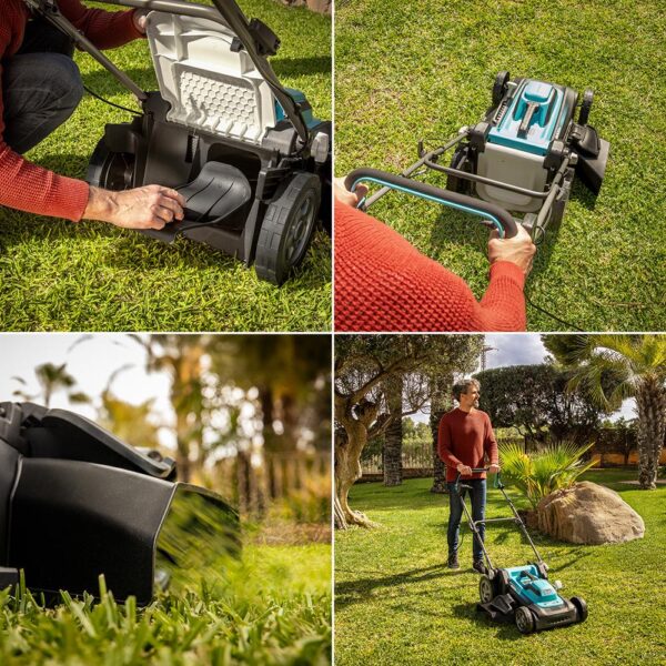 Imagen 5 Cortacésped eléctrico Cecotec de 2000W con ancho de corte de 46cm y propulsión automática. Incluye sistema Z-Tech, 4en1 con mulching y ruedas XL.