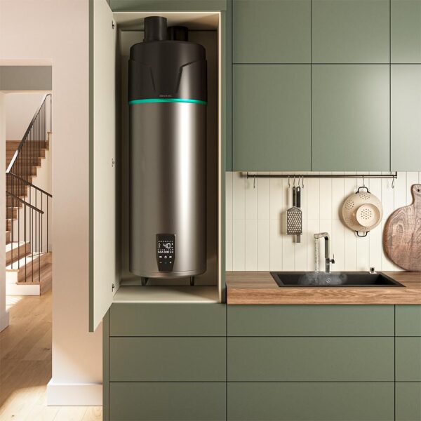 Imagen 3 Termo con aerotermia AeroThermal 120 Water Connected de 120L. Eficiencia A+, control por App y pantalla táctil para un ahorro energético óptimo en el hogar.