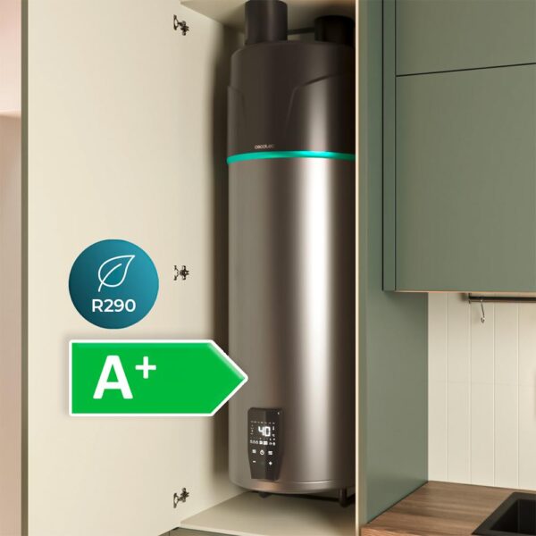 Imagen 4 Termo con aerotermia AeroThermal 120 Water Connected de 120L. Eficiencia A+, control por App y pantalla táctil para un ahorro energético óptimo en el hogar.