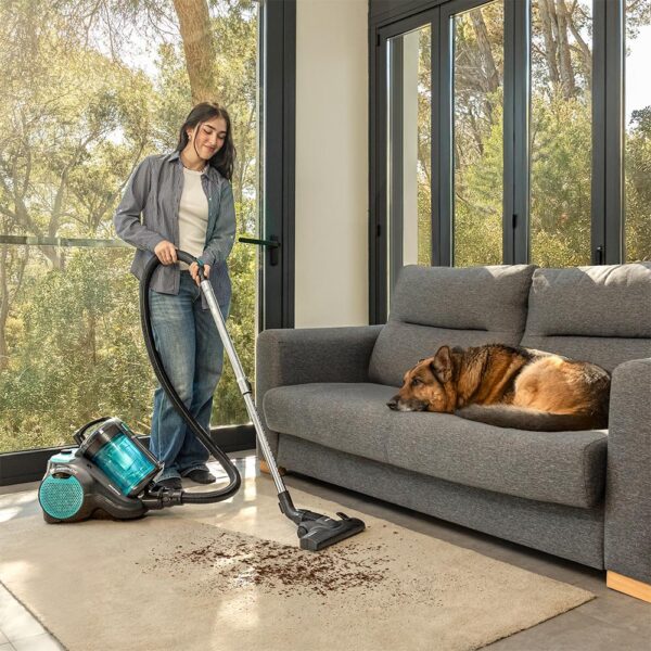 Imagen 4 Aspirador de trineo Conga Rockstar Cyclonic Powerbag de 900 W, succión de 20 kPa y 175 AW. Uso con o sin bolsa, depósito de 2 L y accesorio especial mascotas.