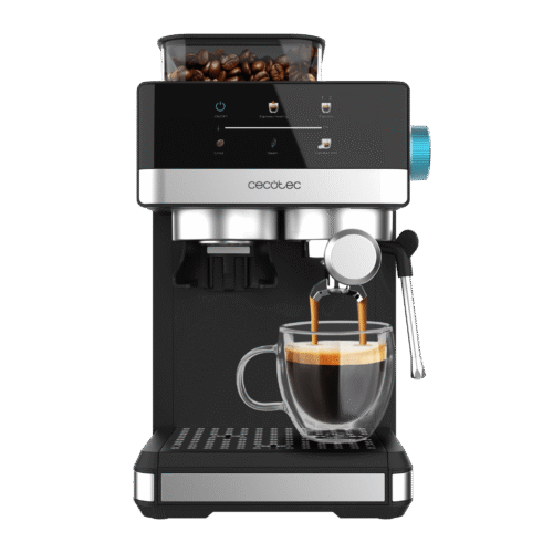 Vista frontal del microondas digital Cecotec Proclean 2500 con panel de control táctil y mando giratorio