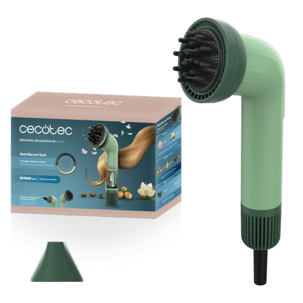 A01_EU01_109734-Imagen-5 Imagen 5 Secador de pelo Bamba IoniCare Dry&Keratin Cotton Olive con motor digital BLDC, función ionizadora y revestimiento de queratina para un cabello brillante.