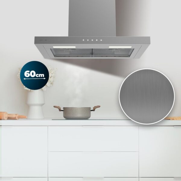 Imagen 7 Campana extractora Bolero Flux TT 604000 Inox A++ de 60 cm, succión de 393 m3/h, motor DC de bajo consumo y filtros de carbono incluidos. Máxima eficiencia energética.