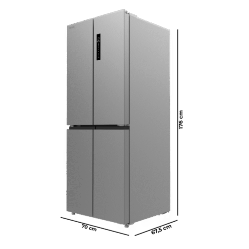 Imagen 2 Frigorífico Cecotec de 4 puertas, 394 L, motor Inverter, NoFrost y Clase E. Máxima conservación con MultiAirFlow y cajón de temperatura variable.