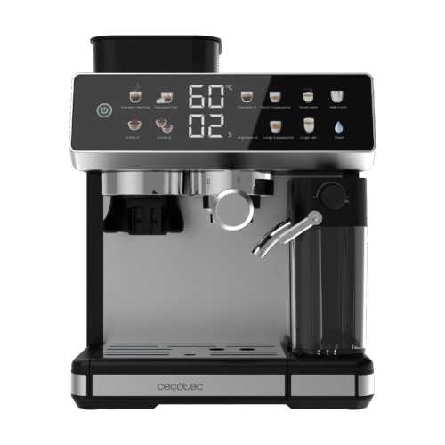 Imagen 2 Cafetera espresso de 20 bares con molinillo integrado y depósito de leche. Tecnología Thermoblock para un calentamiento rápido y manómetro de control profesional.