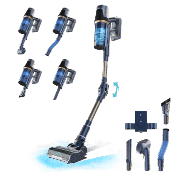 Imagen 2 Aspirador vertical Conga Rockstar RS70 Pet Flex con motor digital BLDC, 400 W de potencia, 25 kPa de succión y diseño flexible para eliminar el pelo de mascotas.