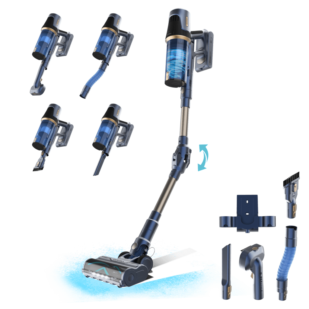 Imagen 2 Aspirador vertical Conga Rockstar RS70 Pet Flex con motor digital BLDC, 400 W de potencia, 25 kPa de succión y diseño flexible para eliminar el pelo de mascotas.