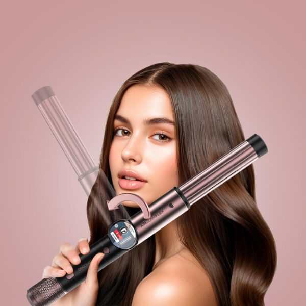 Imagen 3 Moldeador Cecotec AirGlam 14in1 Flex Black con motor digital de 1400 W, efecto Coanda y 14 cabezales para secar, alisar, rizar y dar volumen sin calor extremo.