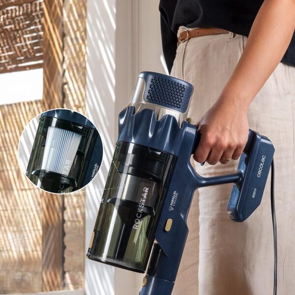 Imagen 7 Aspirador vertical con cable Conga Rockstar 800 Powerhead Titán. Potencia de 800 W, cepillo motorizado y tubo telescópico para una limpieza profunda y ágil.