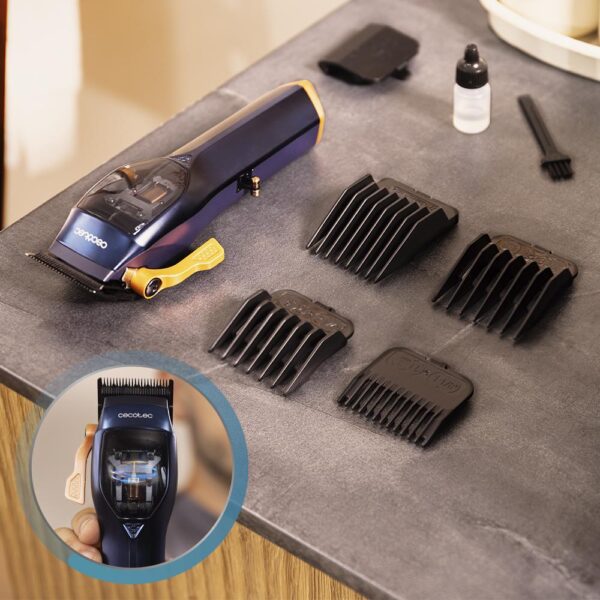 Imagen 5 Cortapelos profesional Cecotec PrecisionCare Expert Vector con motor vectorial de 9200 rpm y cuchillas de alta precisión para un acabado definido y rápido.