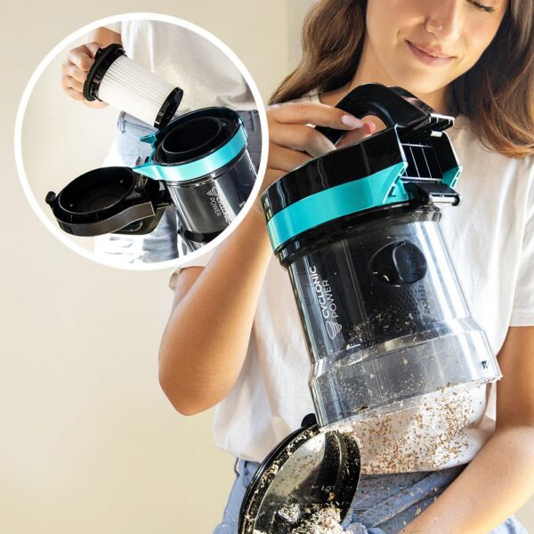 Imagen 8 Aspirador de trineo Conga Rockstar Cyclonic Plus de 800 W. Tecnología multiciclónica, depósito de 2,5 L y filtrado de alta eficiencia para una limpieza total.