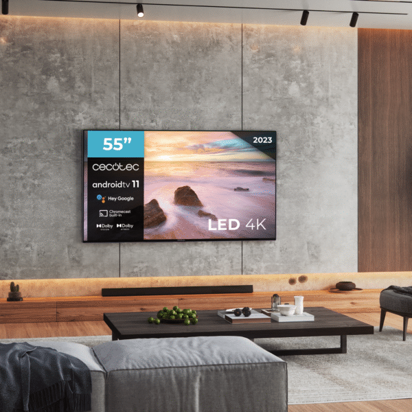 Imagen 2 Smart TV Cecotec 55 pulgadas 4K UHD con Android TV 11, Dolby Vision, Dolby Atmos y diseño Frameless. Tecnología MEMC para una fluidez de imagen excepcional.