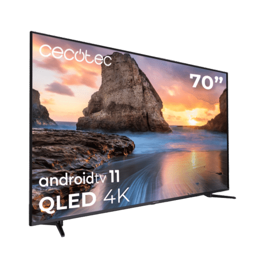 Imagen 2 Smart TV Cecotec V1 VQU11070 de 70 pulgadas con tecnología QLED 4K UHD, Android TV 11, subwoofer de 12W y HDR10 para una experiencia de imagen y sonido profesional.