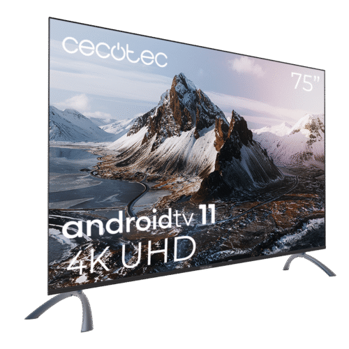 Imagen 2 Televisión Cecotec de 75 pulgadas con resolución 4K UHD, Android TV 11, Dolby Vision y Atmos. Disfruta de la mejor calidad de imagen y sonido en gran formato.