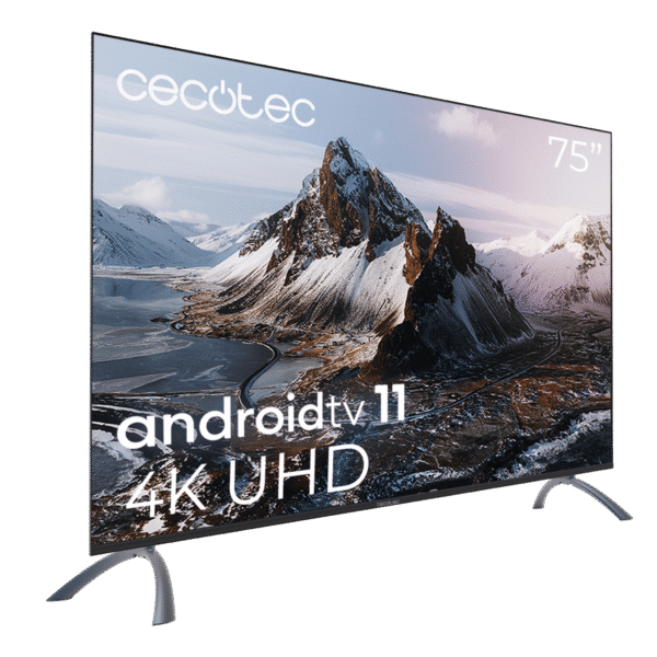 Imagen 2 Televisión Cecotec de 75 pulgadas con resolución 4K UHD, Android TV 11, Dolby Vision y Atmos. Disfruta de la mejor calidad de imagen y sonido en gran formato.