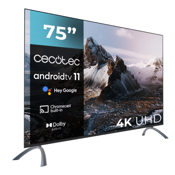 Imagen 4 Televisión Cecotec de 75 pulgadas con resolución 4K UHD, Android TV 11, Dolby Vision y Atmos. Disfruta de la mejor calidad de imagen y sonido en gran formato.