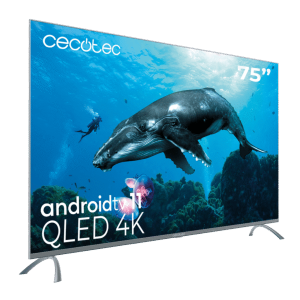 Imagen 2 Televisión QLED de 75" 4K UHD con Android TV 11. Disfruta de colores puros, Chromecast integrado y control por voz con Google Assistant en tu gran pantalla.