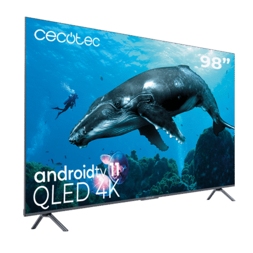 Imagen 2 Televisor Cecotec QLED 98" V3 VQU30098 con 4K UHD, Android TV 11, Local Dimming y Dolby Atmos. Disfruta de una experiencia de cine con subwoofer de 15W.