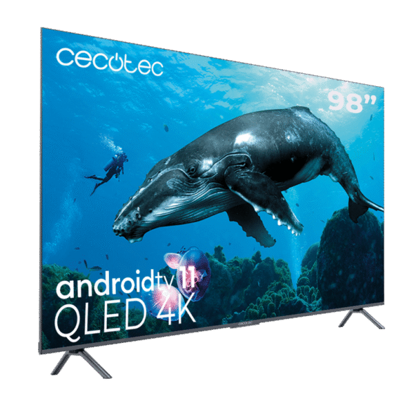 Imagen 2 Televisor Cecotec QLED 98" V3 VQU30098 con 4K UHD, Android TV 11, Local Dimming y Dolby Atmos. Disfruta de una experiencia de cine con subwoofer de 15W.